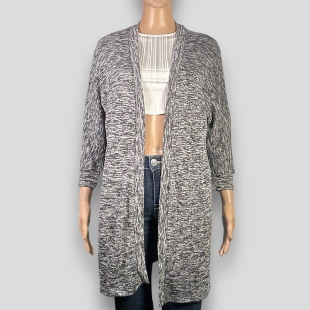 Old Navy Heather Gray 3/4 Sleeve Open Front Cardigan Size Small - "Jewell"